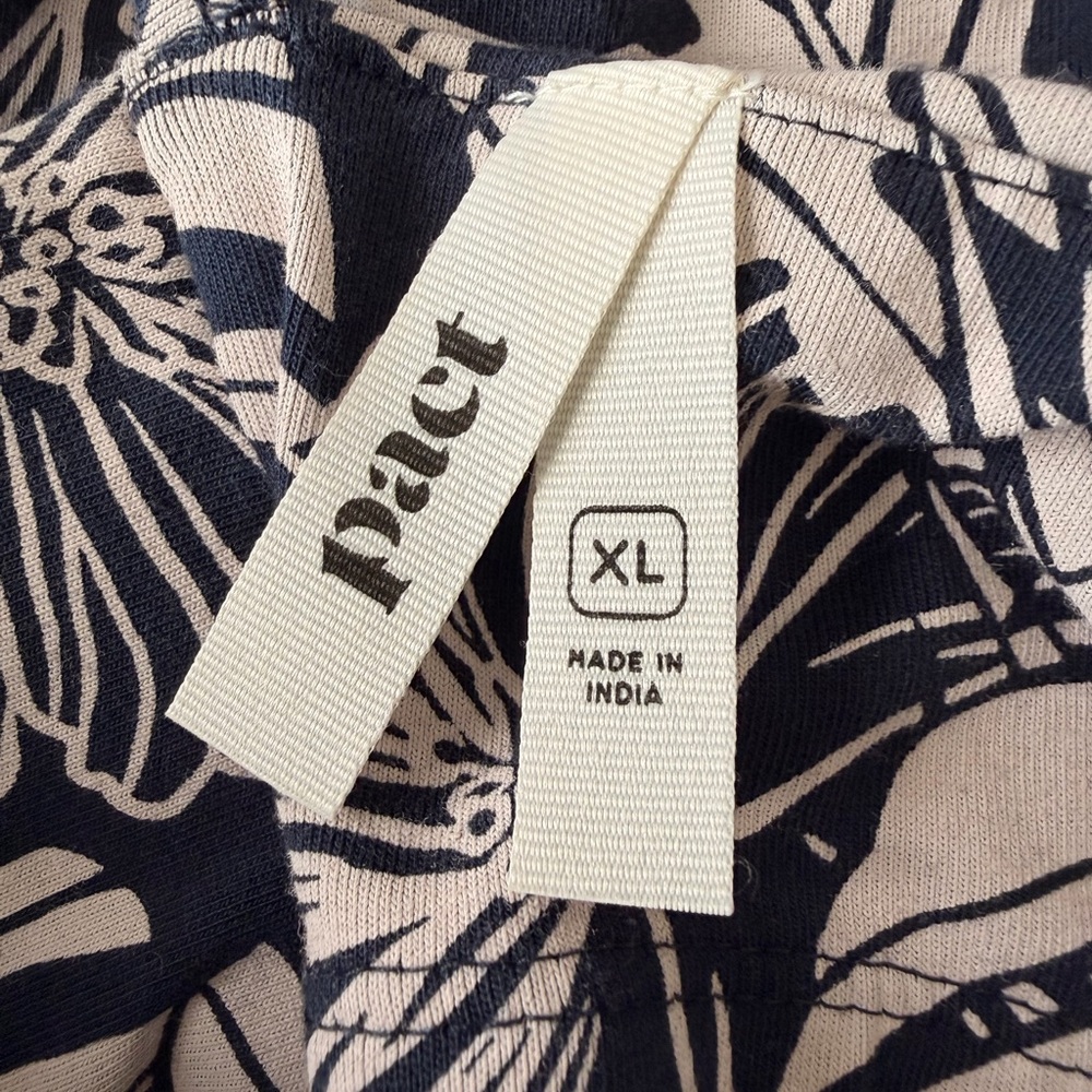 Pact Navyand White Leaf Print Midi Dress - Picture 5 of 5